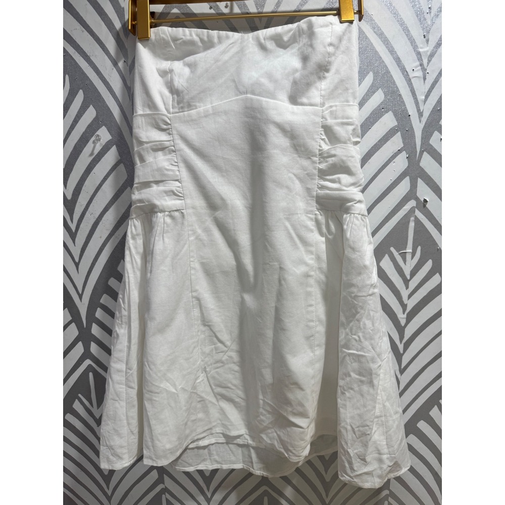 Princess Polly White Strapless Sibille Mini Dress Sweetheart Smocked Ruched US 8 - Picture 4 of 7